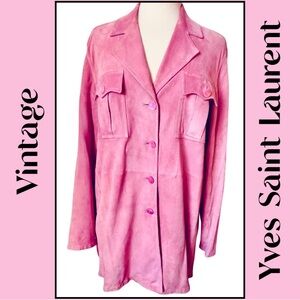 Vtg YVES SAINT LAURENT Encore Italy
Pink Suede Shirt Jacket 40/8